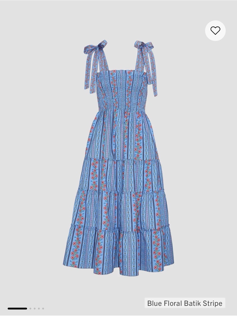 Hill House Blue Floral Tie-Shoulder Maxi Dress